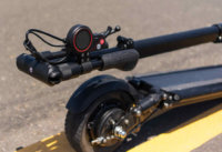Horizon electric scooter handlebars fold into a compact package