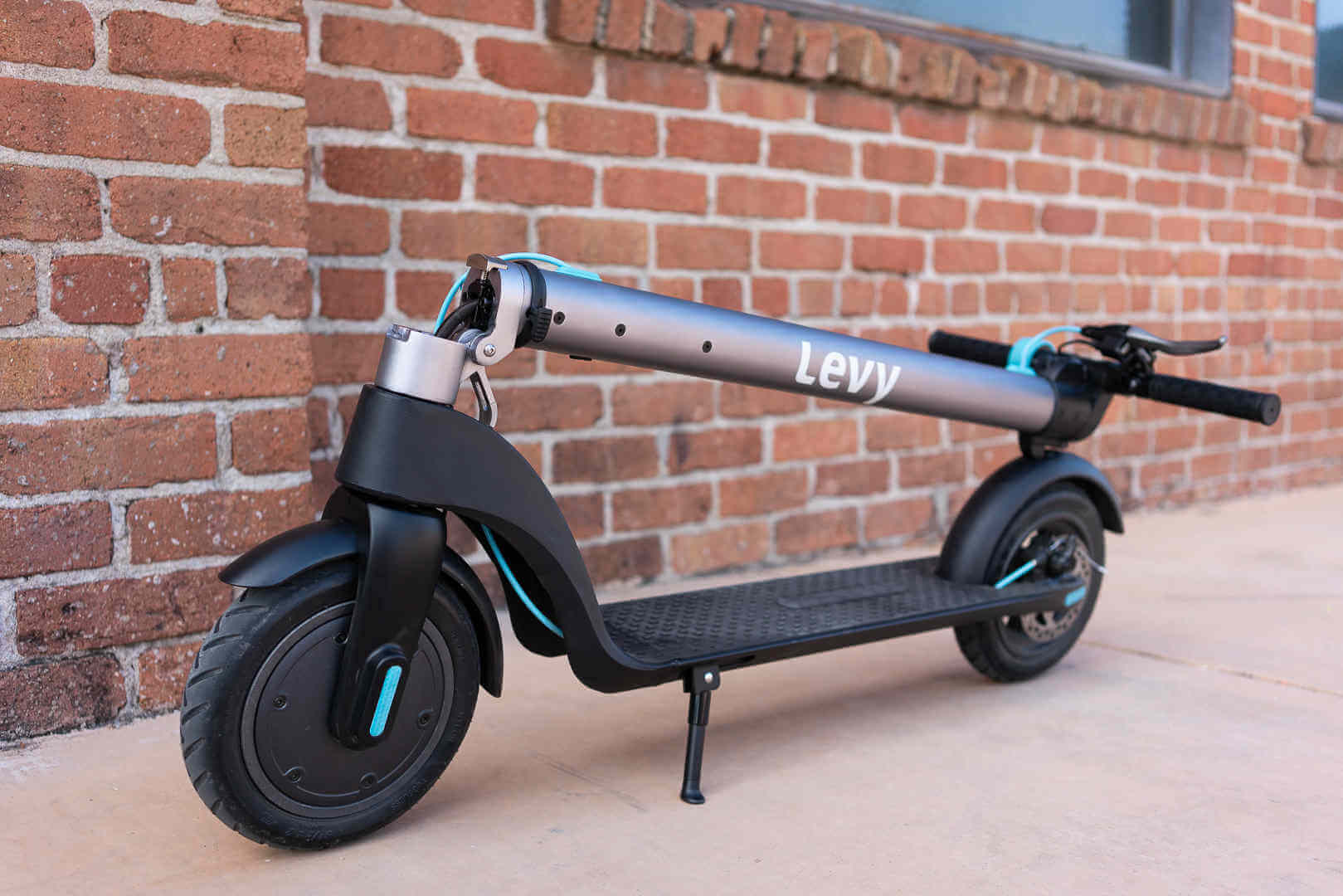 An electric scooter with folded stem