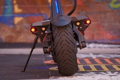 Close up shot of Thunder electric scooter LED taillights