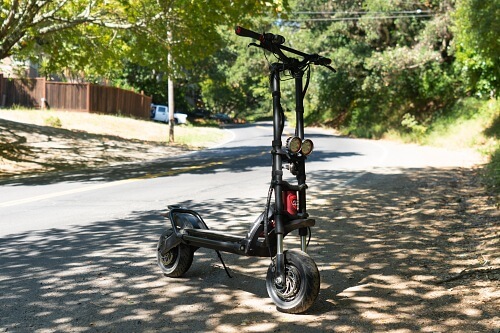 Kaabo Wolf Warrior 11 electric scooter in the street