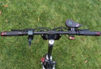 Zero 8X handlebars with LCD display, ignition, and brake levers
