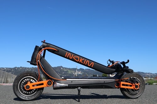 Inokim OX electric scooter in the folded configuration