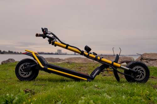 Kaabo Wolf King electric scooter - full scooter folded, side view