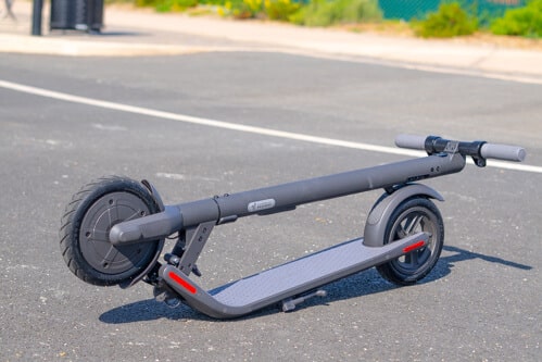 Segway Ninebot E22 electric scooter - folded, angled