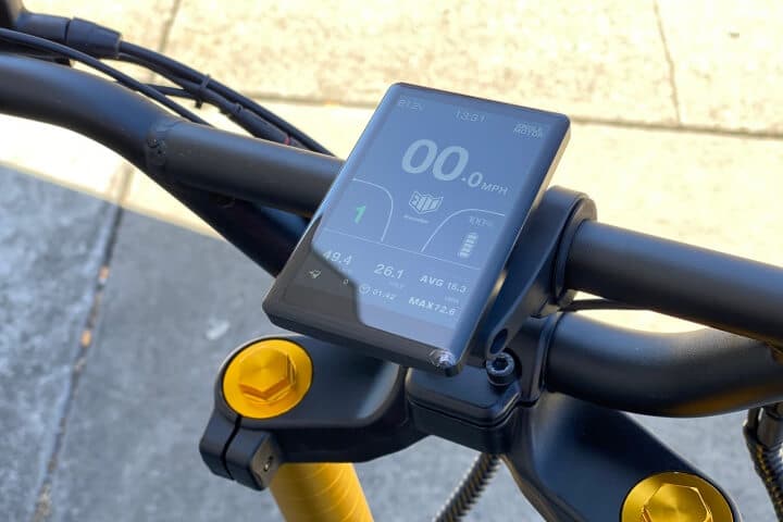 Bright LCD display on Wolf GT electric scooter